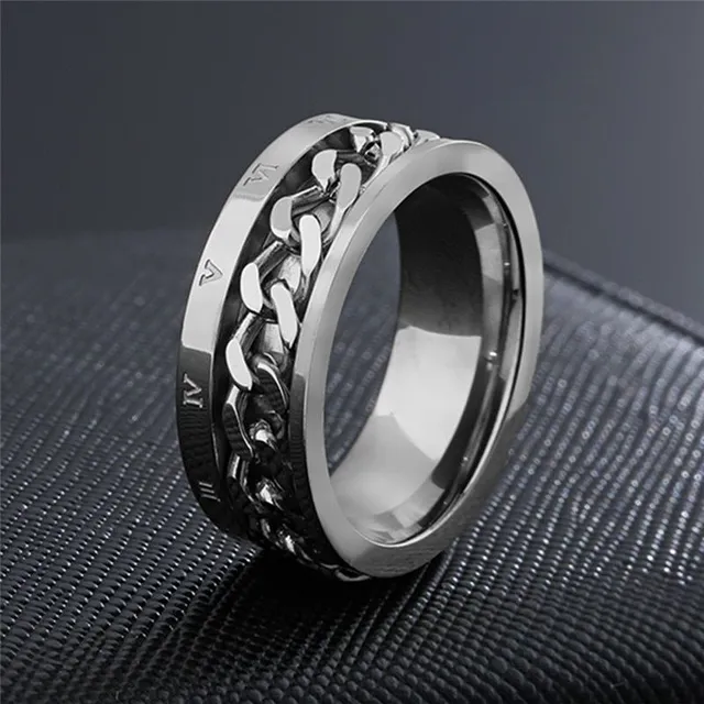 Men's elegant ring - fine pattern