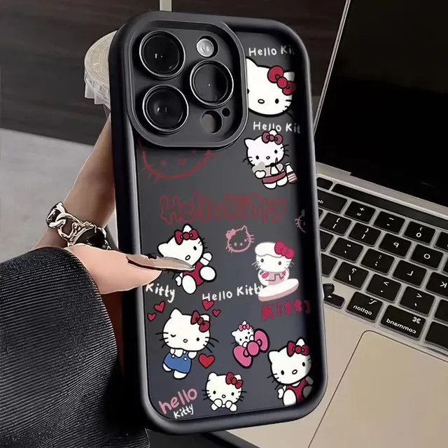 Protective case for phone with Hello Kitty in Y2K design - cute silicone case