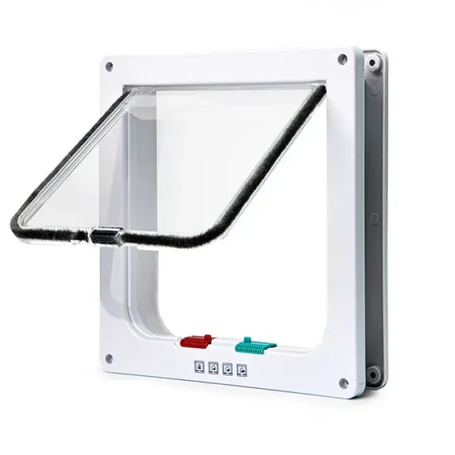 Safety door for cats and dogs with 4-way lock