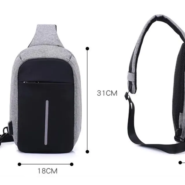 Stylish men's travel bag over USB shoulder