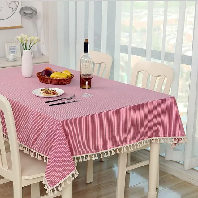 Tablecloth for dining table with fringe