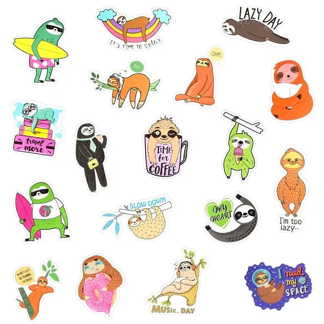 Sticker sloth 50 pcs