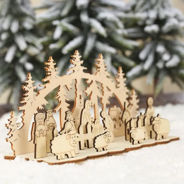 Wooden nativity scenery