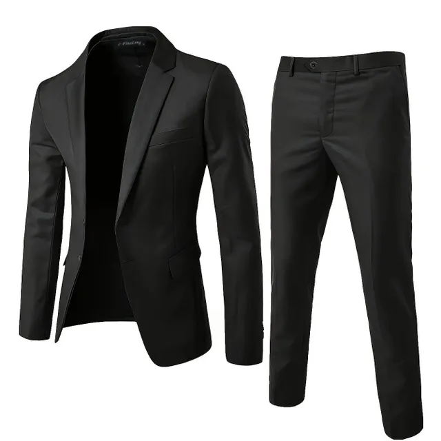 Men's two-piece suit single-row, elegant and casual, ideal for business meetings