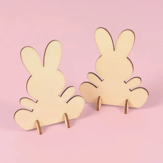 Set of wooden Easter bunnies