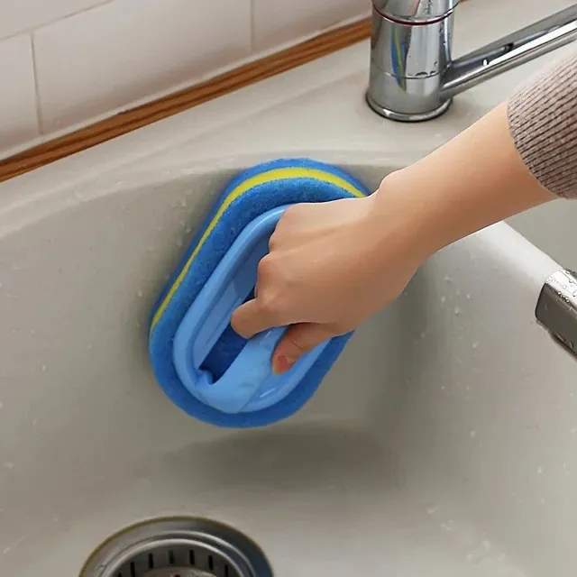 Cleaning sponge with handle