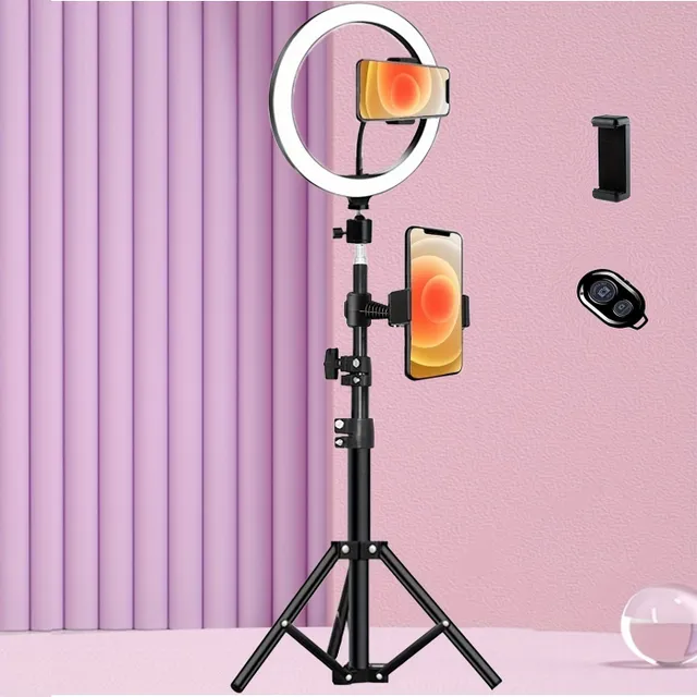 Circle selfie light 25,4 cm with stand on tripod