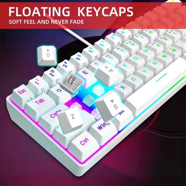 Mini tastatură de gaming cu retroiluminare RGB - wireless și impermeabilă