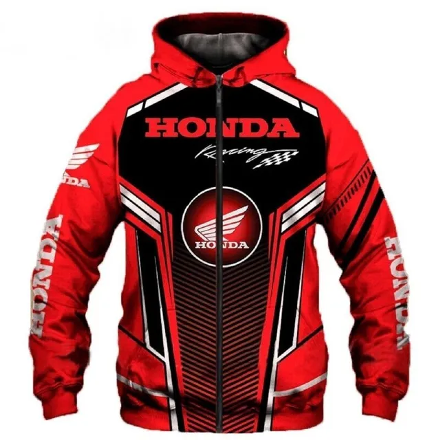 Men's zip-up hoodie with Moto print