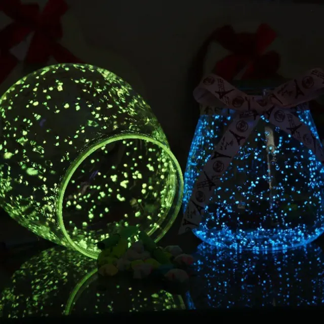 Bag of luminescent sand with colorful fluorescent powder, which shines in the dark - suitable for decoration such as jars