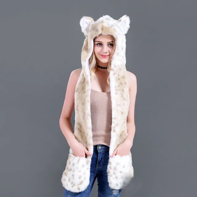 Women's furry hat Animal