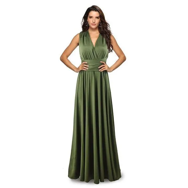 Robe longue à nouer pour femme