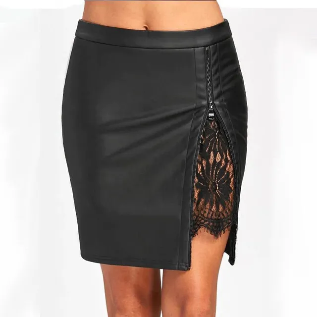 High waisted skirt with lace Lea