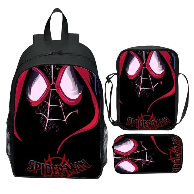 Zestaw szkolnego plecaka dla dzieci z motywami popularnego Spidermana: Krzyż