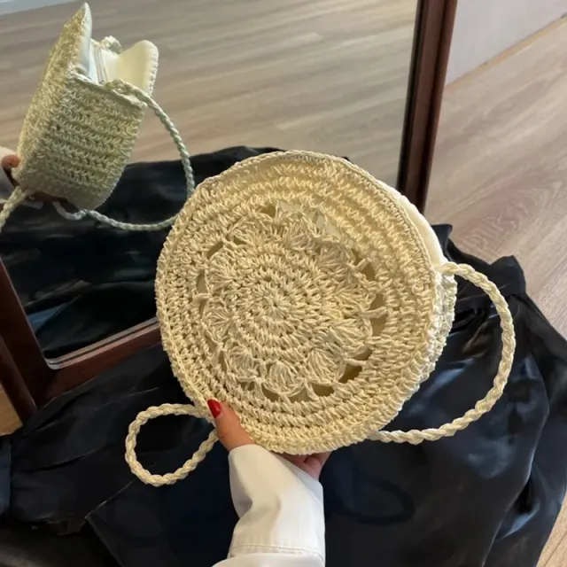 Boho beach bag from rattan in new fashion design