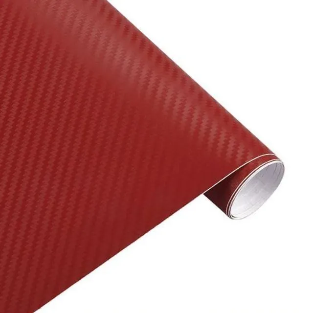 Folie de carbon 3D - 11 culori, 30x127 cm red