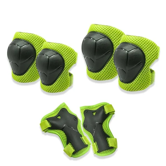 Kids original colourful modern knee and hand pads for roller skating Green