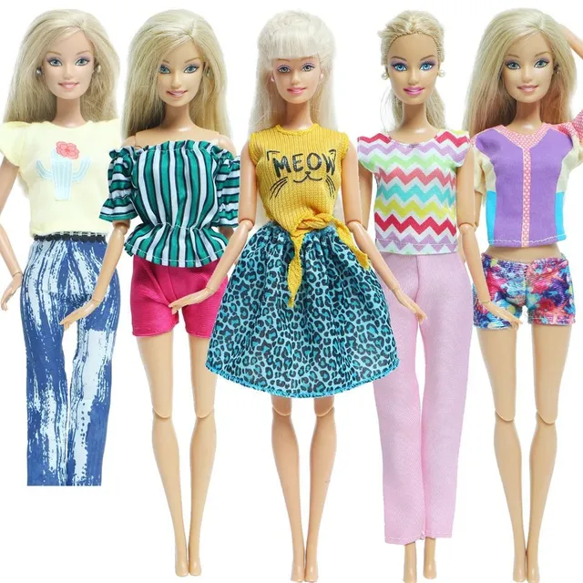 Sada oblečenia pre bábiku Barbie - 5 ks