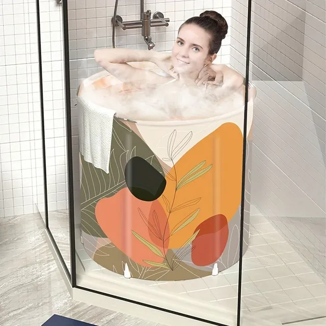 Freestanding Folding Bathtub for Adults - Folding Bathtub for Cold/Warm Water