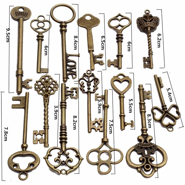 Set of antique bronze keys