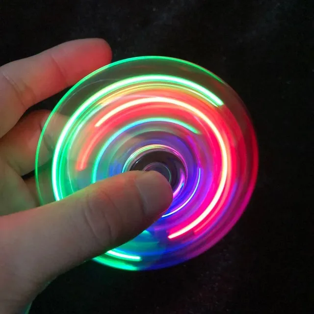 Fidget spinner manual cu LED-uri luminoase