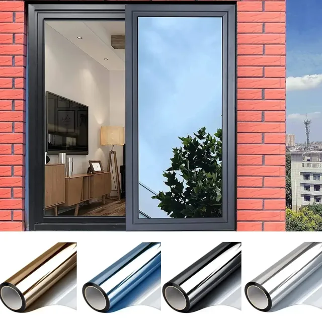 Multi-size One Way Tükrözés Window Film Privacy Sun Blokkoló üveg matricás hőszabályozás Reflektorív Film Self Adhesive Window Tint