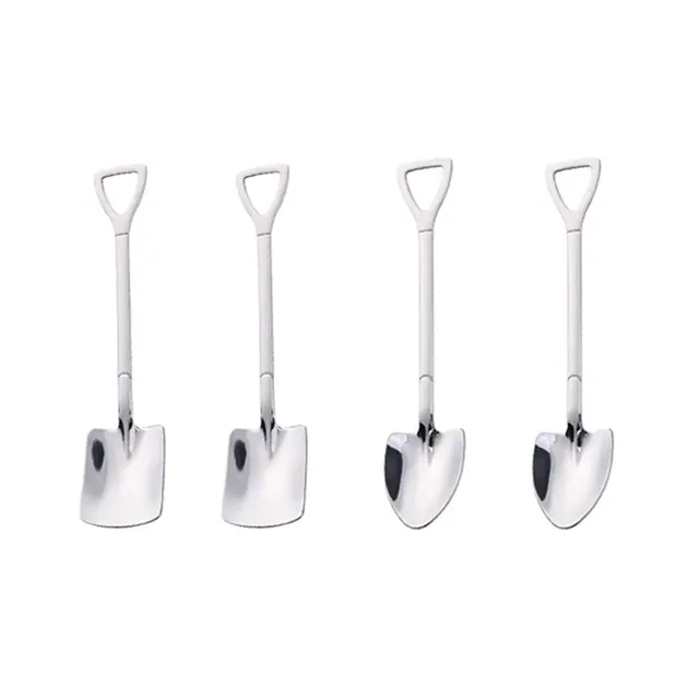 4/8pcs Spoon for coffee and ice cream made of stainless steel in the shape of a shovel