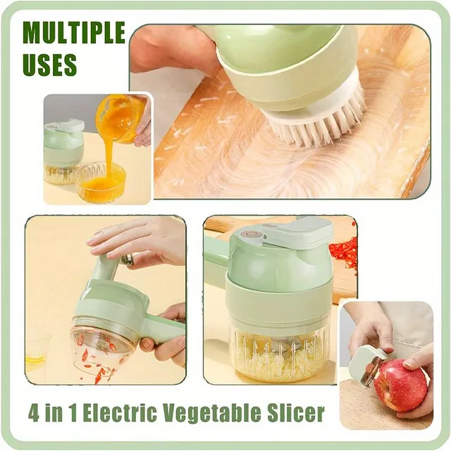 Electric mini cleaver - Hand slicer for vegetables, meat, paprika, chili, onion, celery - Wireless and portable