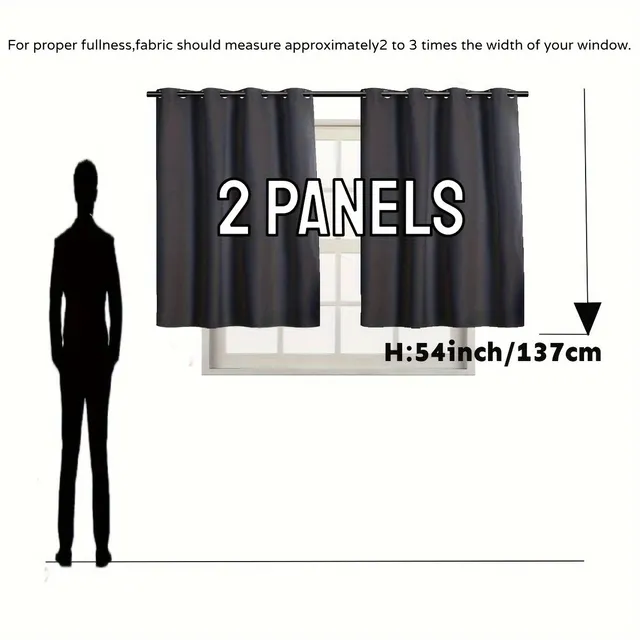 2pc Darkening Insulated Hinges Upper Hinges With Passage For Bedroom Living Room Dining Room Home Decoration