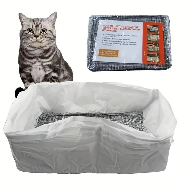 Versatile re-usable litter for cat droppings (10 pcs) - Hygienic inserts for cat toilets with filter for easy maintenance