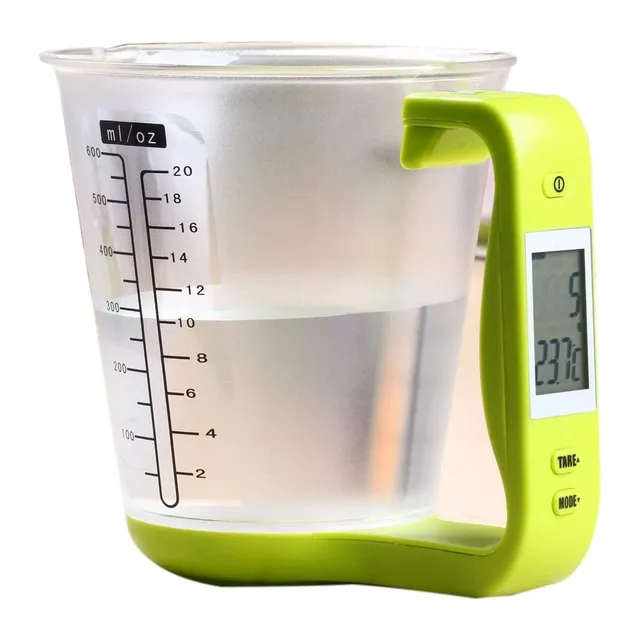 Kitchen scale with measuring cup