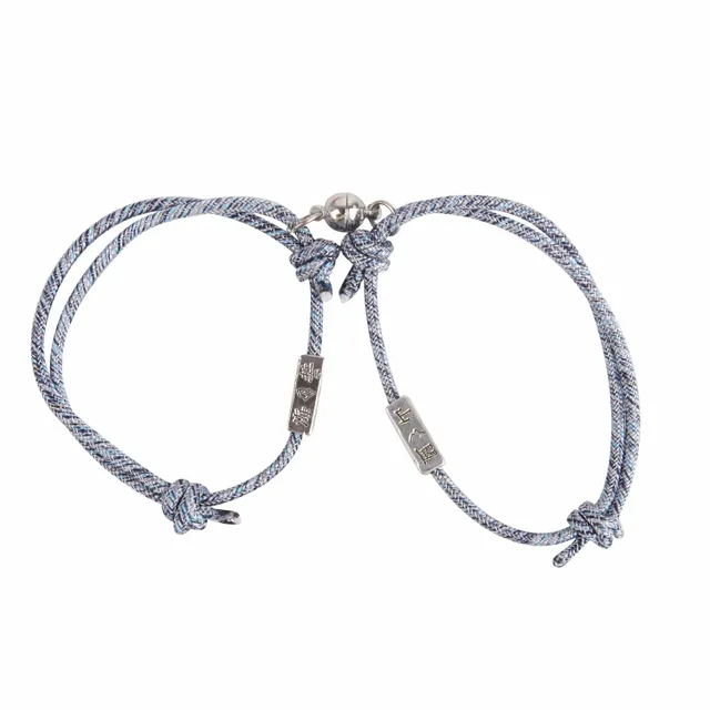 Magnetic string bracelet for couples 2 pcs grey-361187