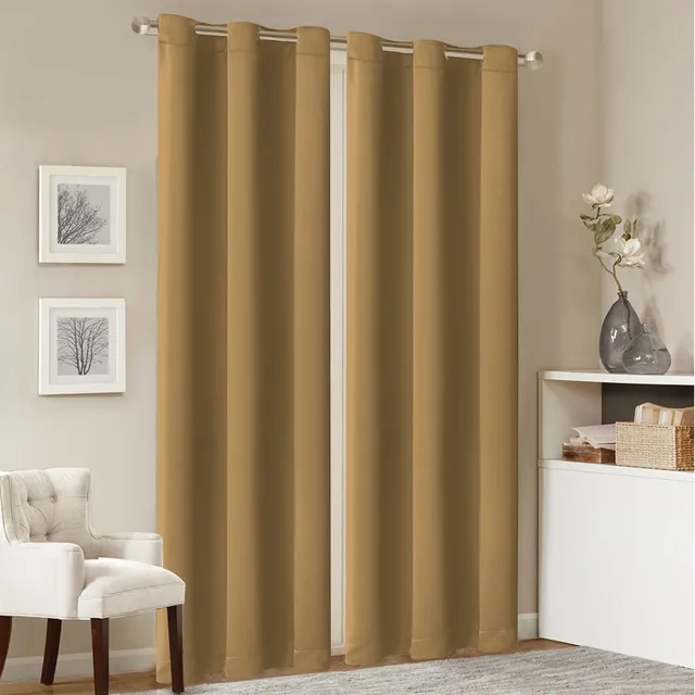 2p Blackout curtains with thermoinsulating top mat with bedroom and living room passes, reducing noise and blocking light - interior decoration