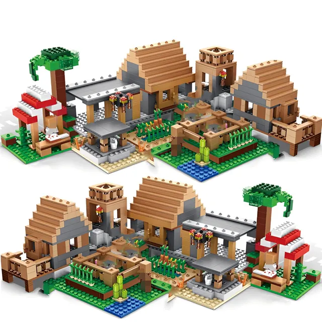 Set de construcție pentru copii Minecraft + 8 figurine