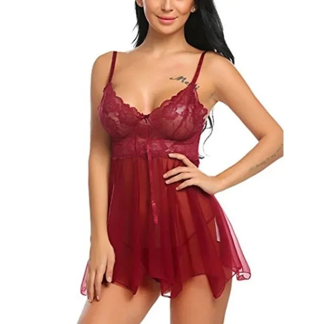 Ladies sexy transparent mini nightie