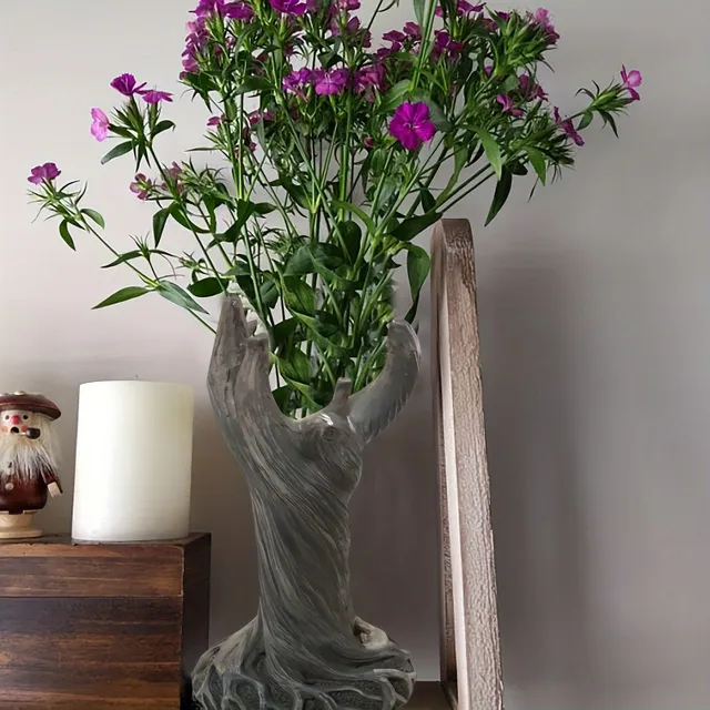 Original Vase from Resin with Forest Nympha - Autumn and Winter Decoration on the House and Table