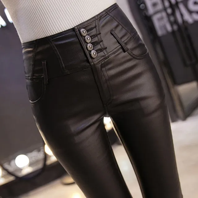 Women's faux leather trousers A212