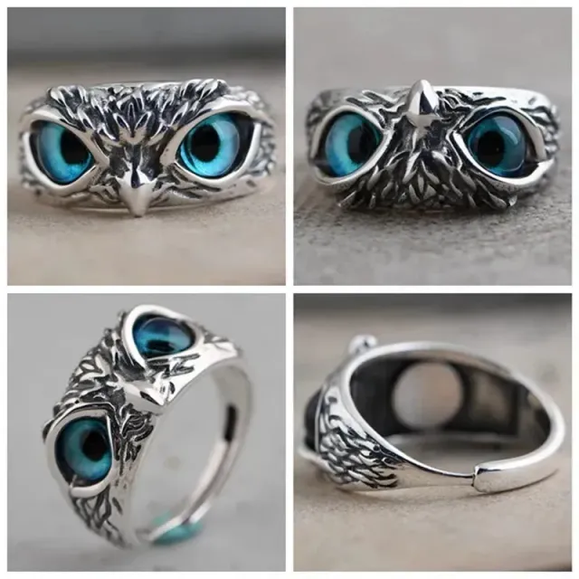 Bague mignonne en forme d'yeux de hibou - différentes couleurs