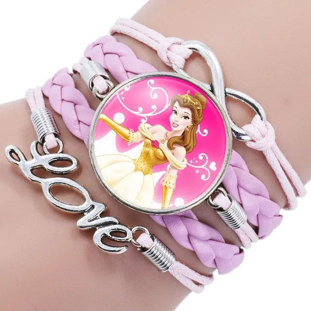 Beautiful multi-layered girls bracelet with favourite princesses