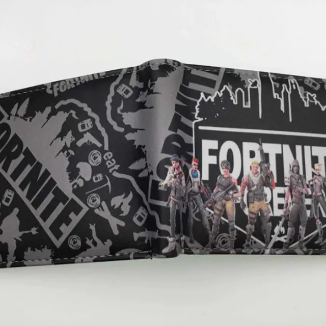 Children's stylish leather wallet with motifs of the favorite Fortnite game