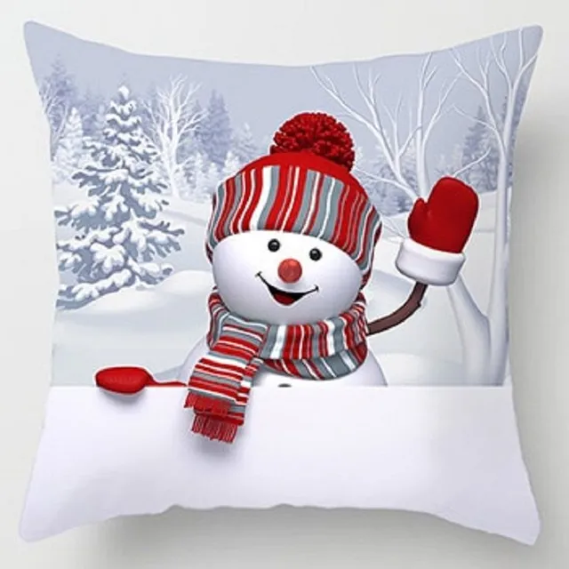 Housse de coussin avec bonhomme de neige