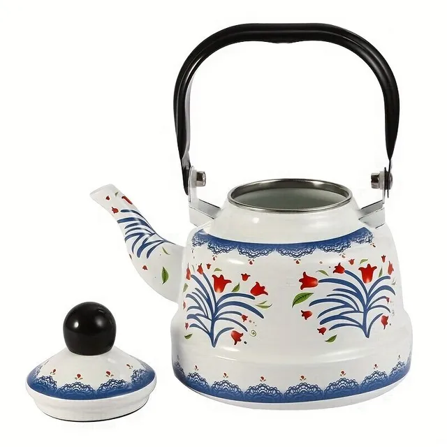 1 Piece Enamel Kettle, 1,1 L, Tea Pot, Coffee maker