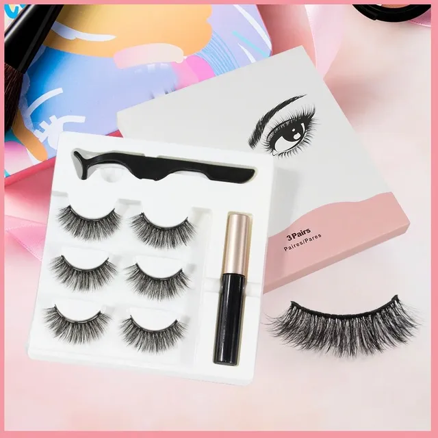 Magnetic eyelashes and eyeliner set