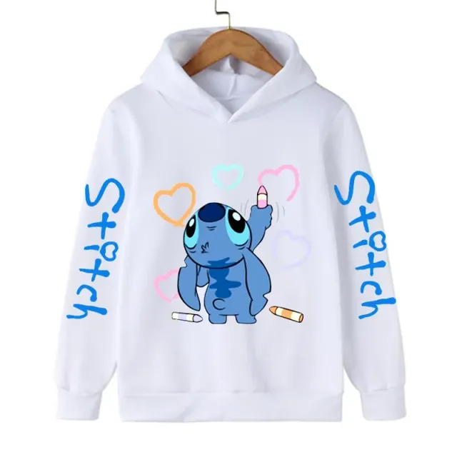 Bluza pentru copii cu glugă și imprimeu drăguț Stitch