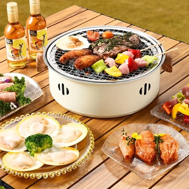 Barbecue for charcoal - multifunctional mini, smoke-free, camping set