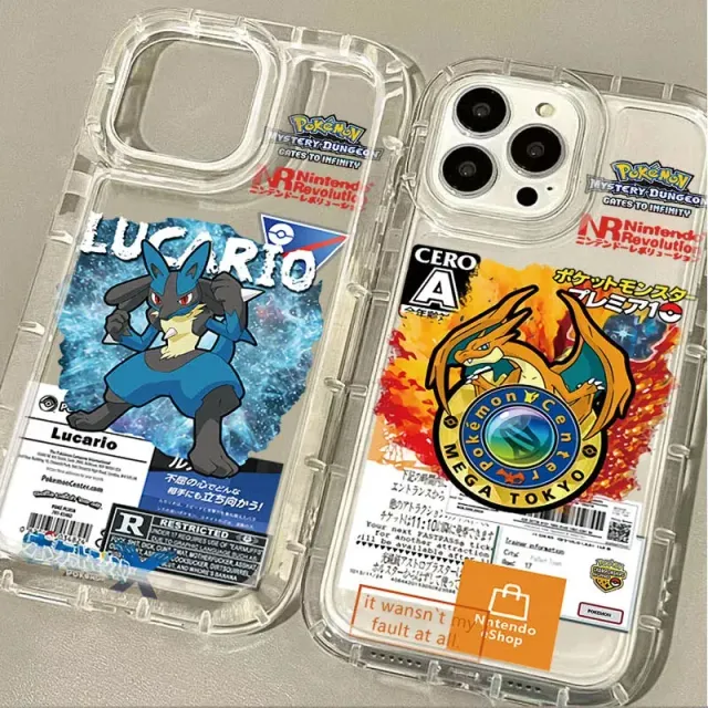 Funda transparente de moda para teléfonos iPhone con motivos de personajes favoritos de Pokémon