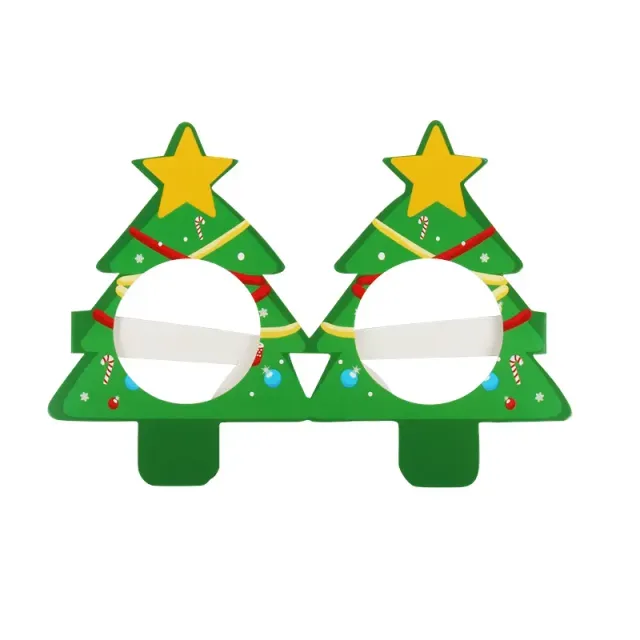 9pcs Christmas props into a photo booth with Santa Claus motifs, Christmas tree and glasses