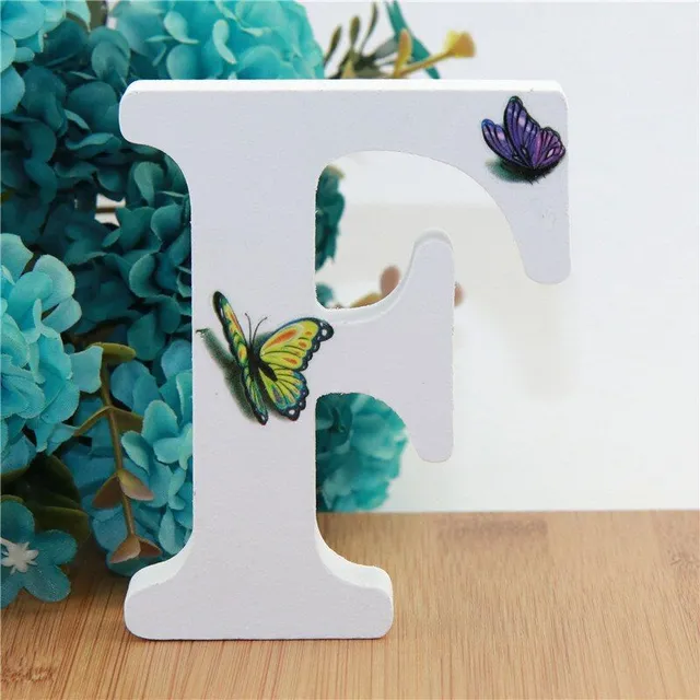 Decorative wooden letter with butterflies