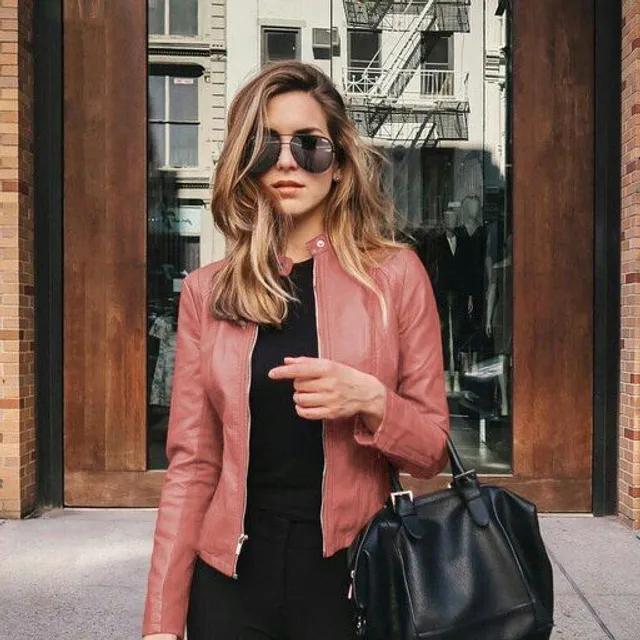 Veste en simili cuir pour femmes - plusieurs couleurs