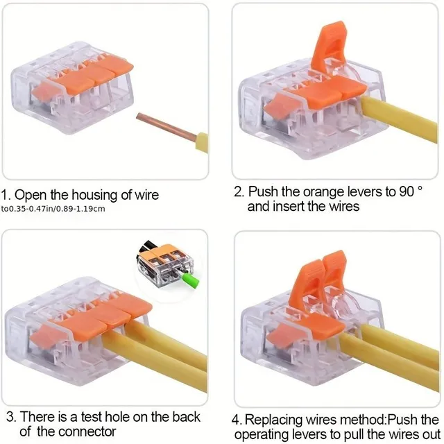 75ks Electro Connectors Nápojové matice rôzne veľkosti (28-12 AWG) 2/3/4 Pole Plugging Clamps Wire Connectors Mini Pripojenie káblové konektory 0.4-6.0mm